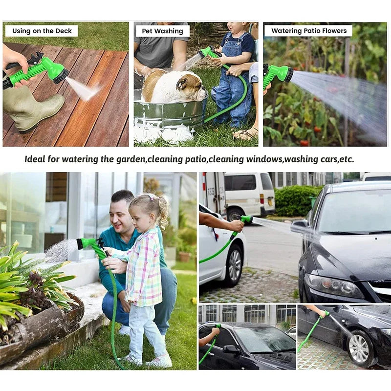 Retractable Magic Hose High Pressure Car Wash Water Gun Garden