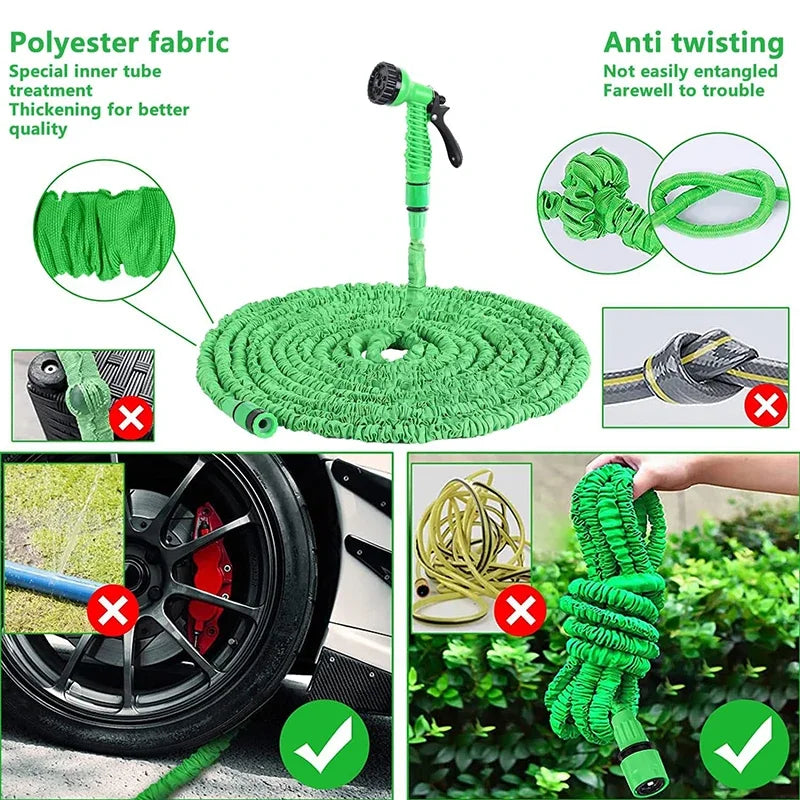 Retractable Magic Hose High Pressure Car Wash Water Gun Garden